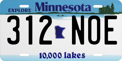 MN license plate 312NOE