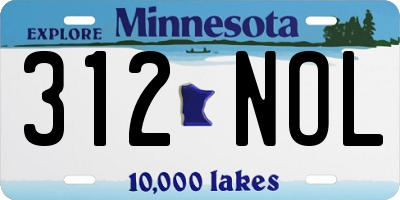 MN license plate 312NOL
