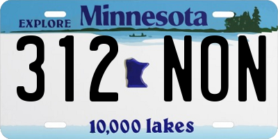 MN license plate 312NON