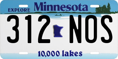 MN license plate 312NOS