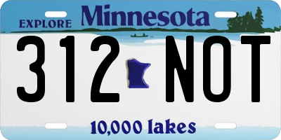 MN license plate 312NOT