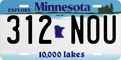 MN license plate 312NOU