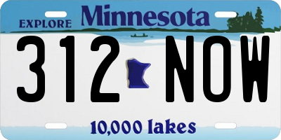 MN license plate 312NOW