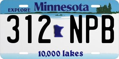 MN license plate 312NPB