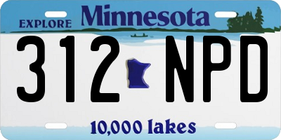 MN license plate 312NPD