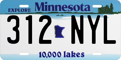 MN license plate 312NYL