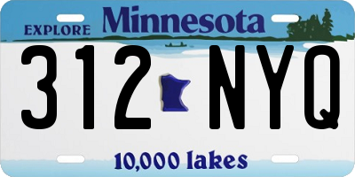 MN license plate 312NYQ