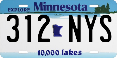 MN license plate 312NYS
