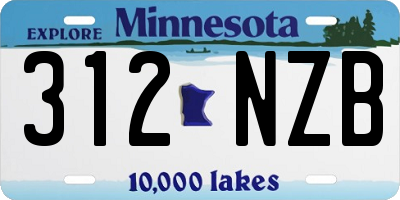MN license plate 312NZB