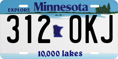 MN license plate 312OKJ