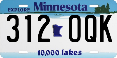 MN license plate 312OQK