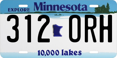 MN license plate 312ORH