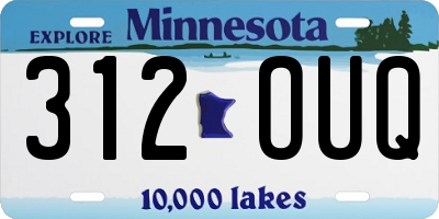 MN license plate 312OUQ