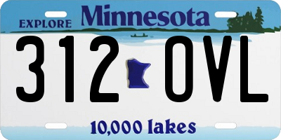MN license plate 312OVL