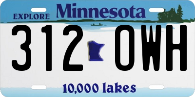 MN license plate 312OWH
