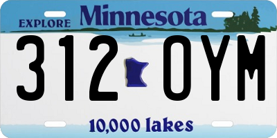 MN license plate 312OYM