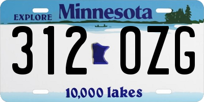MN license plate 312OZG