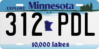 MN license plate 312PDL