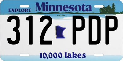MN license plate 312PDP
