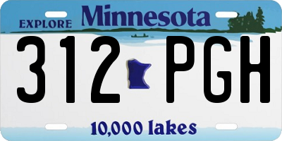MN license plate 312PGH