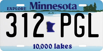 MN license plate 312PGL