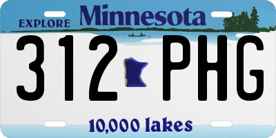 MN license plate 312PHG