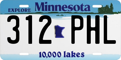 MN license plate 312PHL