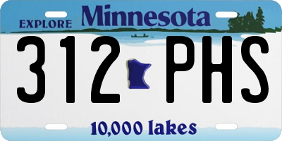MN license plate 312PHS