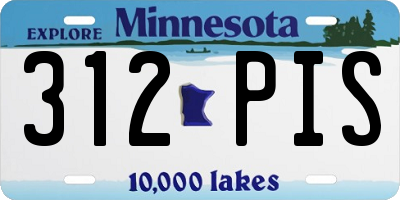 MN license plate 312PIS
