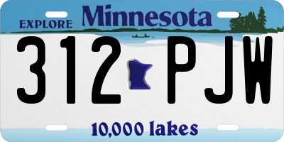 MN license plate 312PJW