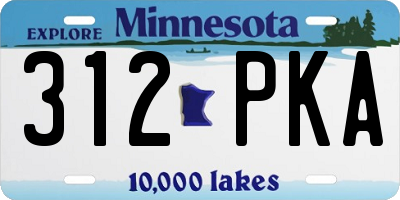 MN license plate 312PKA