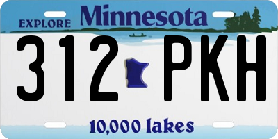 MN license plate 312PKH