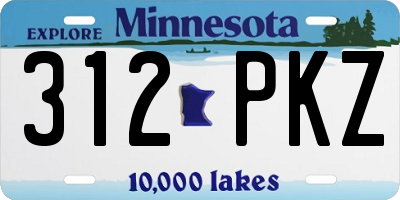 MN license plate 312PKZ