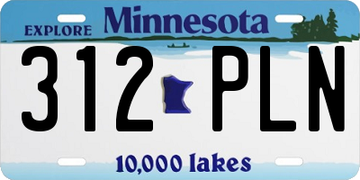 MN license plate 312PLN