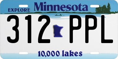 MN license plate 312PPL