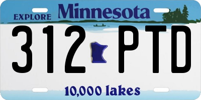 MN license plate 312PTD