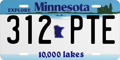 MN license plate 312PTE