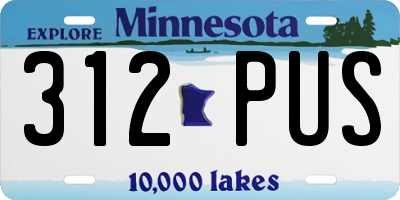 MN license plate 312PUS