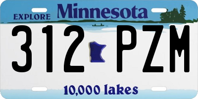 MN license plate 312PZM