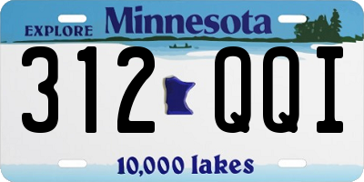 MN license plate 312QQI