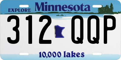 MN license plate 312QQP