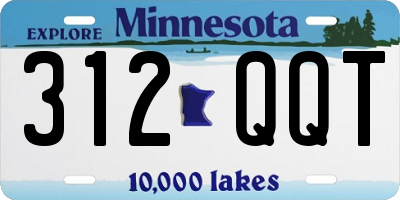 MN license plate 312QQT