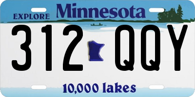 MN license plate 312QQY