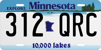 MN license plate 312QRC