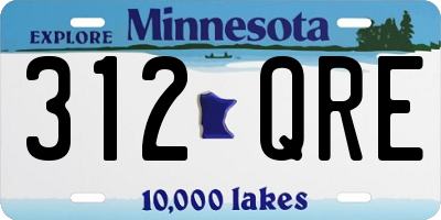 MN license plate 312QRE