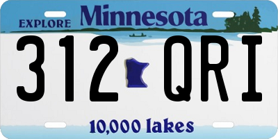 MN license plate 312QRI
