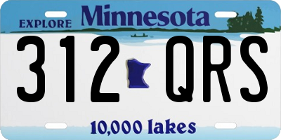MN license plate 312QRS
