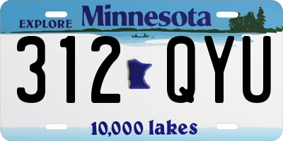 MN license plate 312QYU