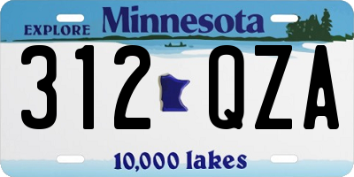 MN license plate 312QZA