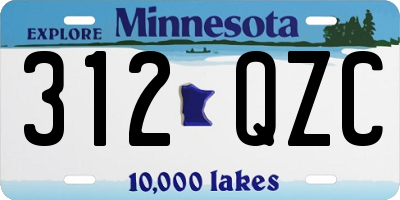 MN license plate 312QZC